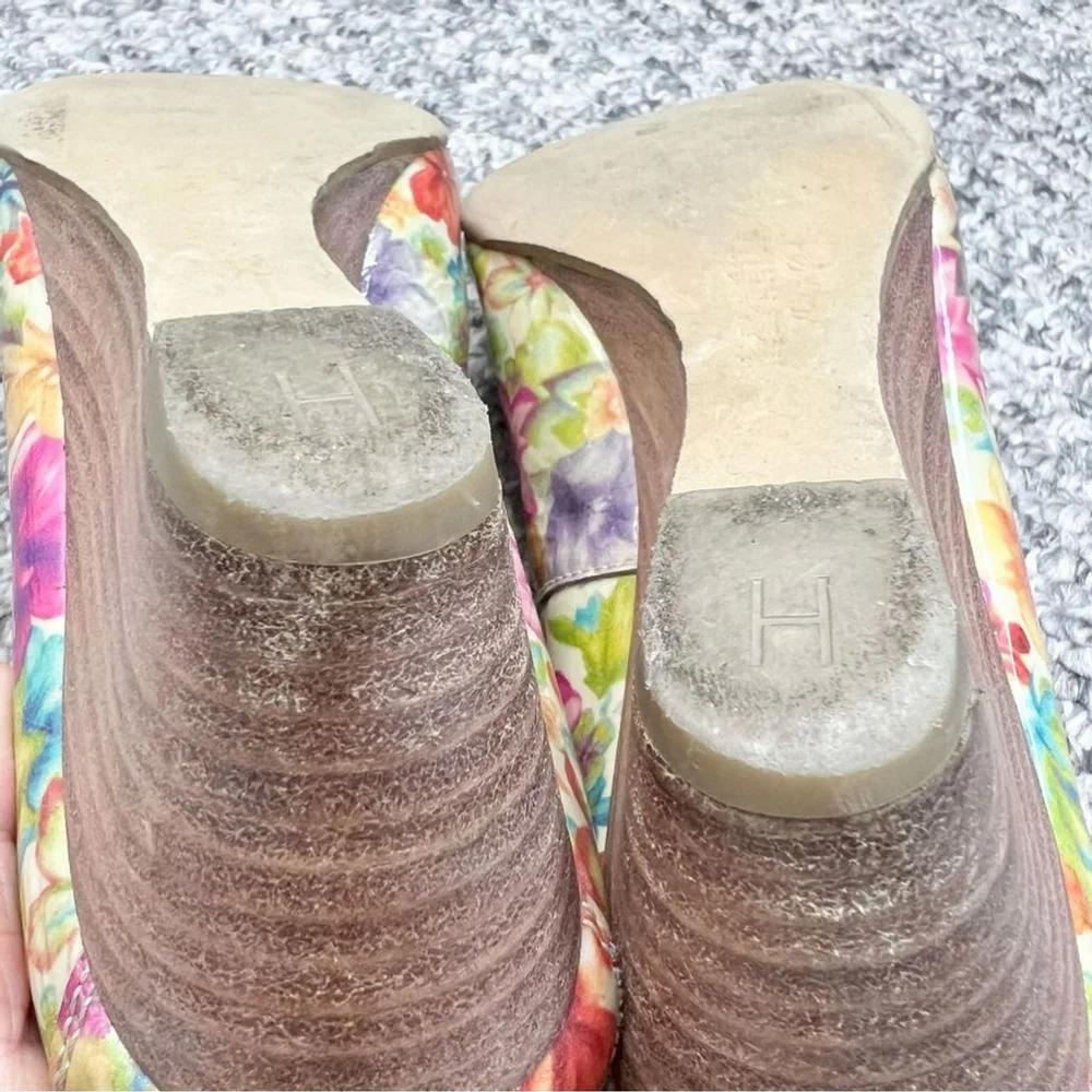 Hispanitas floral patent leather wedge heels EU 36